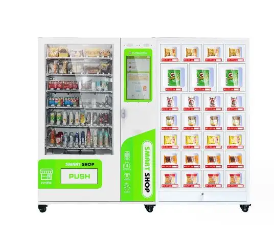 Combo Volautomatische Slimme Frietjes Koffie Smoothie Food Drank Bubble Thee Automaten Voor Retail Artikelen