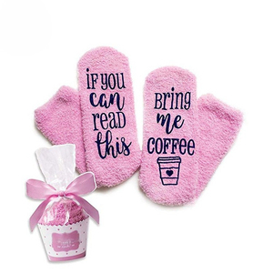 Cupcake kış sıcak rahat peluş çorap ile kadınlar komik bulanık çorap kabarık mercan polar ev çorabı - Product Image 1