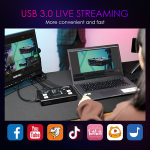FEELWORLD最新L1 V1 4 X HDMI输入USB3.0实时流多格式视频混合器切换器通过电脑/应用程序远程控制 - Product Image 2