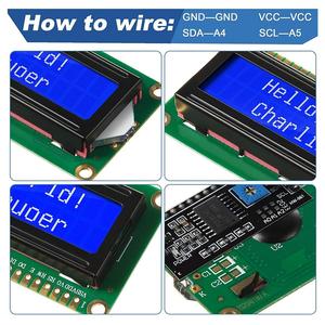 LCD1602 1602 <strong>LCD</strong> Module Blue / Yellow Green Screen 16x2 Character <strong>LCD</strong> Display PCF8574T PCF8574 IIC I2C Interface 5V - Product Image 5