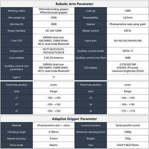 ROSおよびPythonプログラミング用の1KGペイロードmyCobot320M5プログラマブルデスクトップ商用共同ロボットアーム - Product Image 6