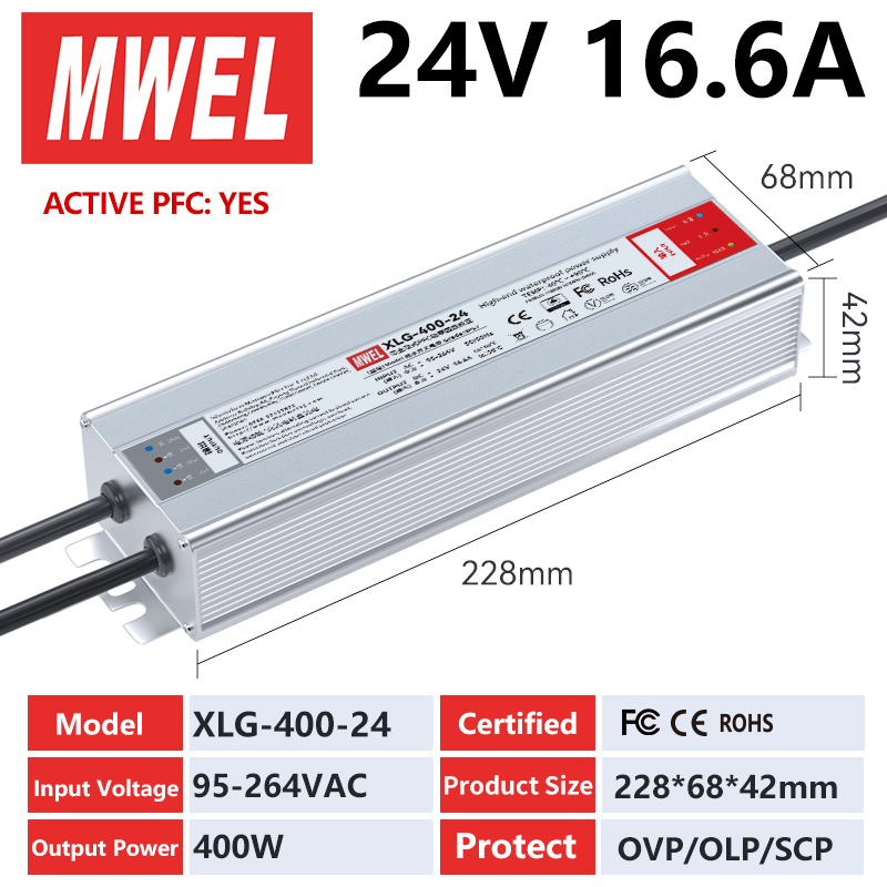 Xlg-400-24-24v166a พร้อมฟังก์ชัน PFC