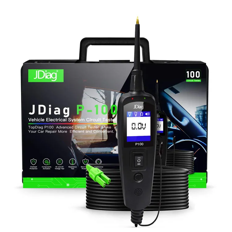Jdiag power pro p100 testador de circuito elétrico, testador de energia com nova geração