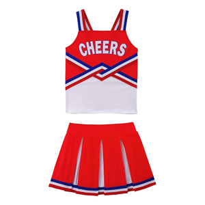 Süblimasyon özel tasarım ekibi uygulama siyah Cheer üniforma toptan seksi kadınlar kırmızı ve beyaz amigo üniforma - Product Image 2