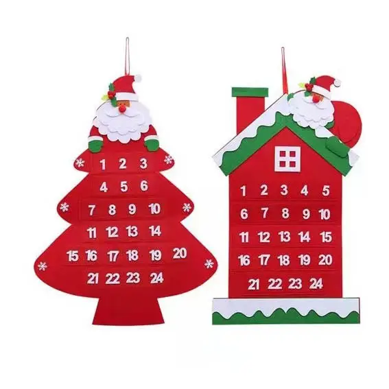 Calendario de Adviento colgante de tela Cuenta regresiva personalizada para el calendario navideño 2024