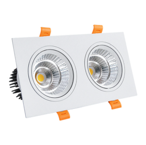 <strong>Flat</strong> Square Frame Spotlight COB Double Head Recessed <strong>LED</strong> Ceiling Light Downlights Gimbal Square Spot Light 85V-265V <strong>3W</strong>-30W