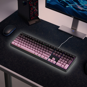 Teclado de escritorio portátil inalámbrico RGB de 108 teclas de tamaño completo, membrana ajustable personalizable programable de tres modos - Product Image 6