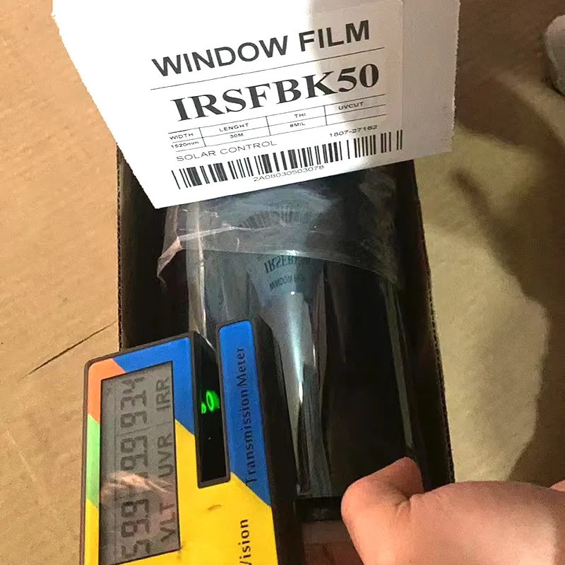 Kurşun geçirmez sertleştirilmiş emniyet camı Film IRSFBK50 Src isıya dayanıklı ses geçirmez bina 4Mil 50% VLT güvenlik penceresi güneş filmi