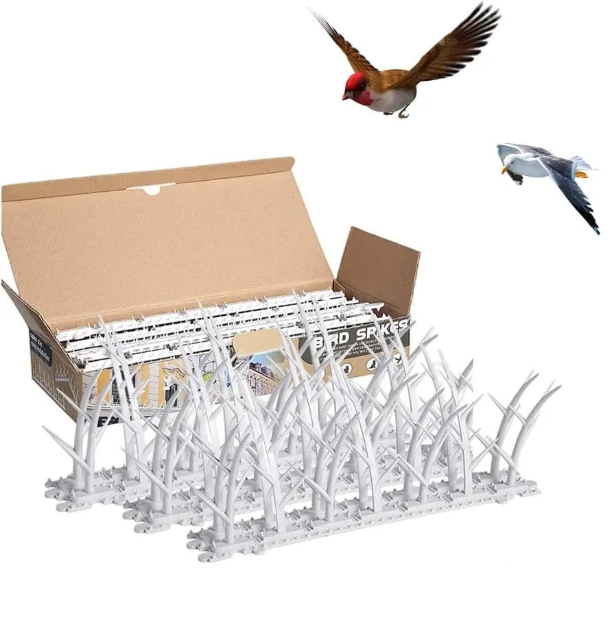Saikou 6 Packs Plastic Vogel Spikes Buitenshuis Gebruik Kattenduif Reprl Vogels Afschrikking Geschikt Voor Muren, Dak, Leuningen, Ramen