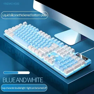 Venta al por mayor multifuncional Oficina hogar PC ordenador Teclado retroiluminado USB con cable teclado para juegos