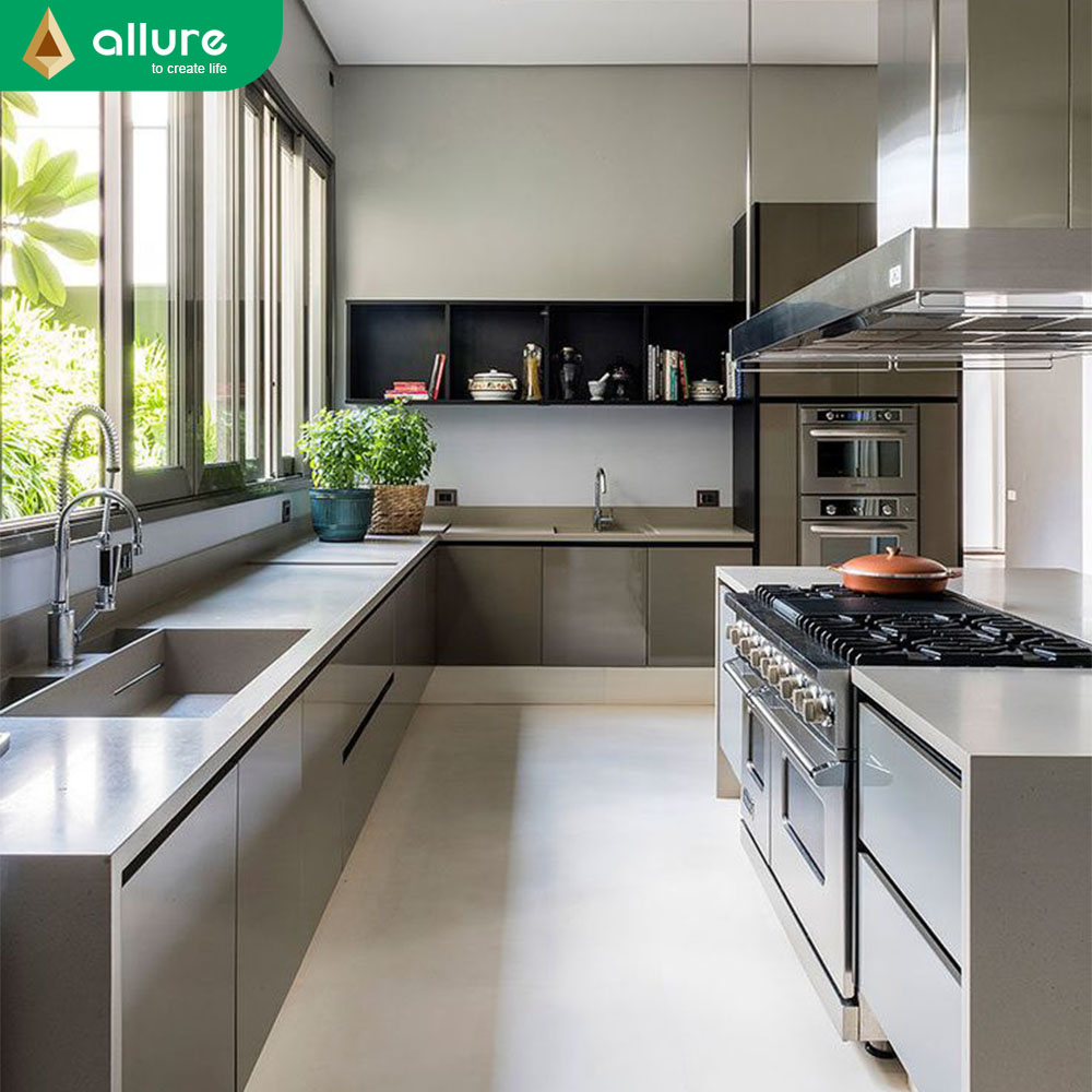 Allure Household Modern Islands With Drawers Kitchens Cabinets Stainless Frames