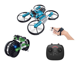 Drop Shipping <strong>2</strong> in 1 Dual Remote <strong>Control</strong> <strong>Drone</strong> Quad Copter Folding Motorcycle Deformation Toy NO WIFI - Product Image 1
