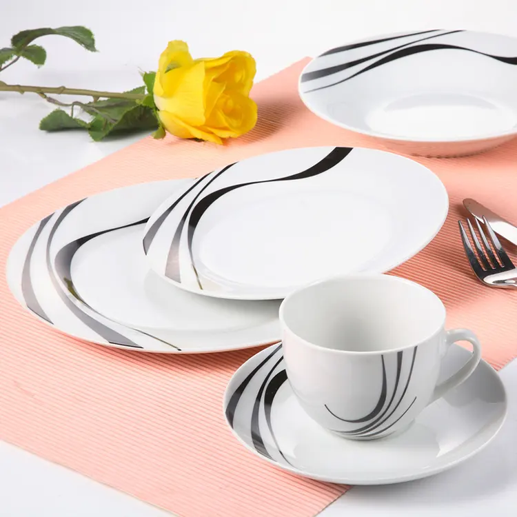 Design personalizzato Logo personalizzato e motivo 18 pezzi Vajillas De Germany Set da pranzo in porcellana