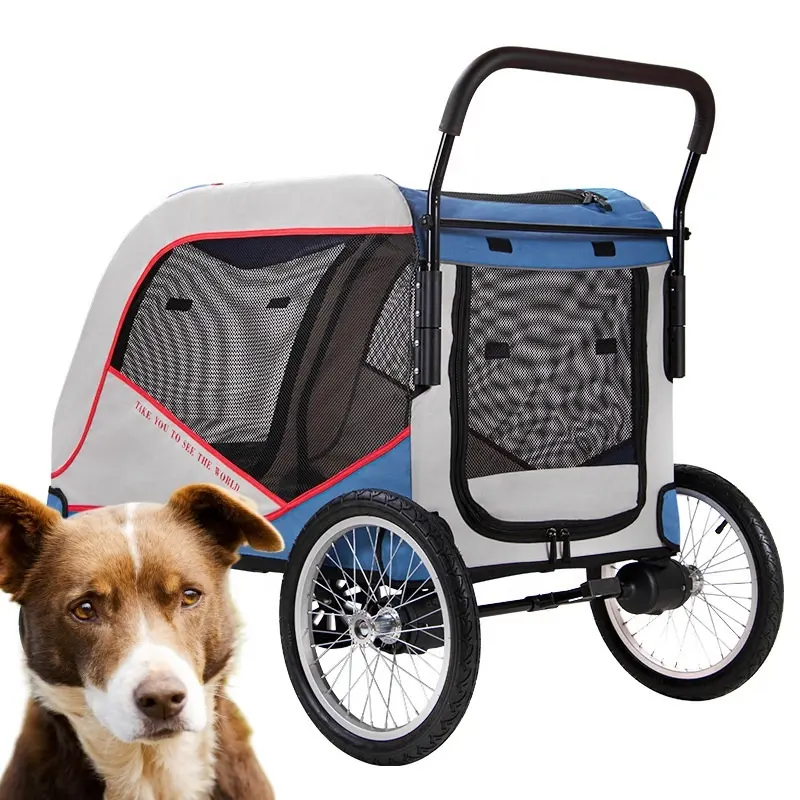 Logotipo personalizado Outdoor Premium Quality Durable e Respirável Pet Rover Jogging Stroller com Comfort Rubber Wheels