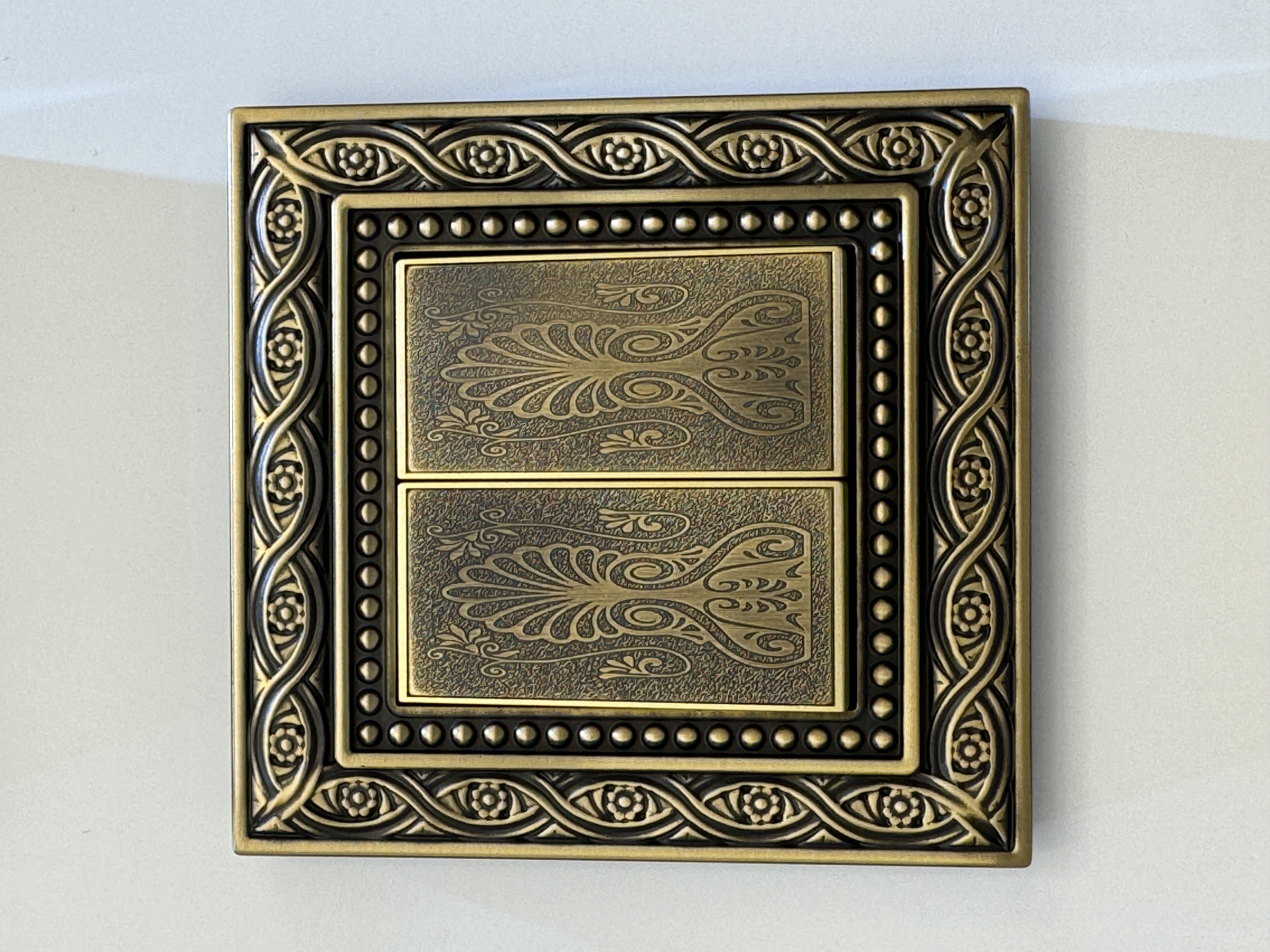 2 gang 2 way switch bronze color copper panel