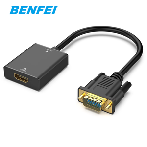 Personalice HDMI a VGA, adaptador de monitor HDMI unidireccional de computadora a VGA (hembra a macho) con audio de 3,5mm - Product Image 1
