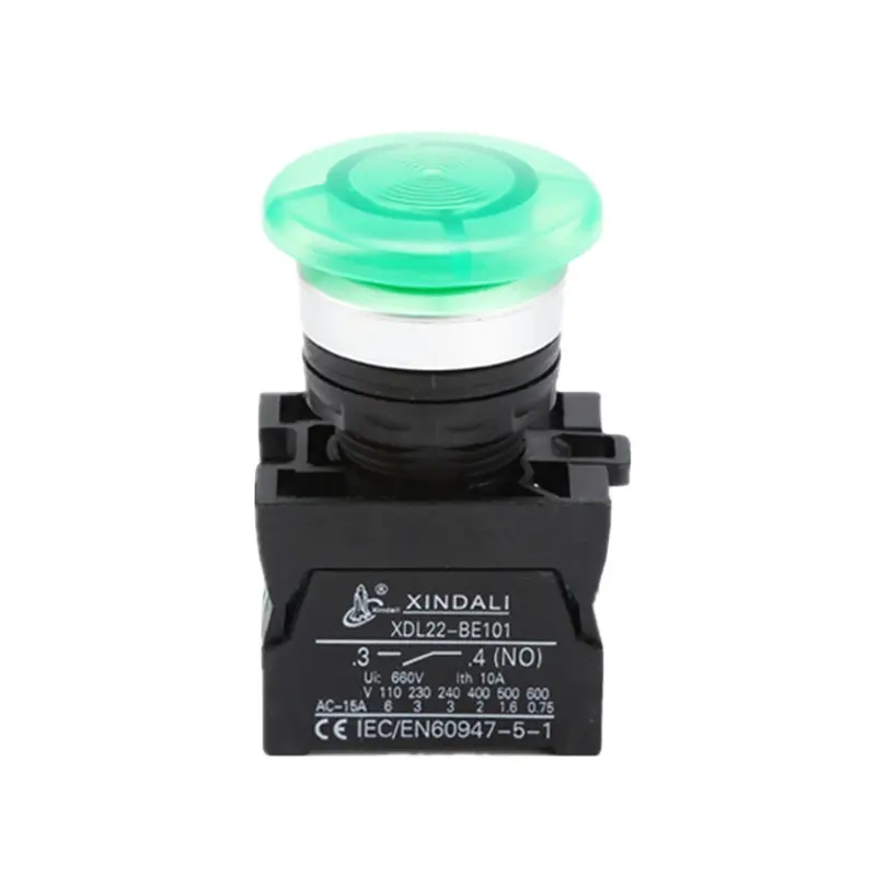 XDL22-CWC31 smart led light momentary latching push emergency stop control button with cover