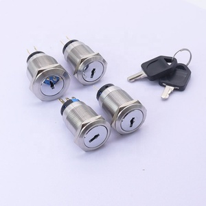 16mm Schlüssel knopfsc halter aus Metall mit Messing überzogener Nickels chale <span class=keywords><strong>2</strong></span>-Position selbstsicher nder Auswahl schalter 3-PIN 1NO + 1NC JWK16YA3-2XN-3S