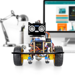 Fabbrica Open Source 2WD Robot DIY Kit di robotica linea di prevenzione degli ostacoli che segue i bambini delle scuole bambini Robot formazione per ArduIDE
