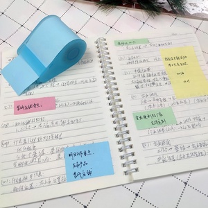 定制设计师卷便条纸备忘录文具回收彩色不干胶后便条纸卷带塑料分配器 - Product Image 3