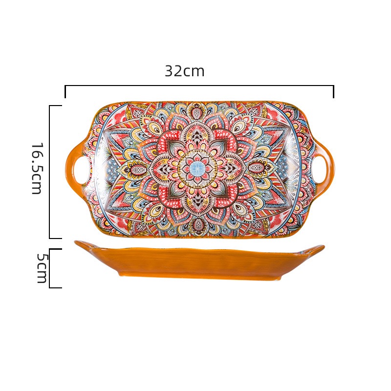 Assiette rectangulaire de 12 pouces