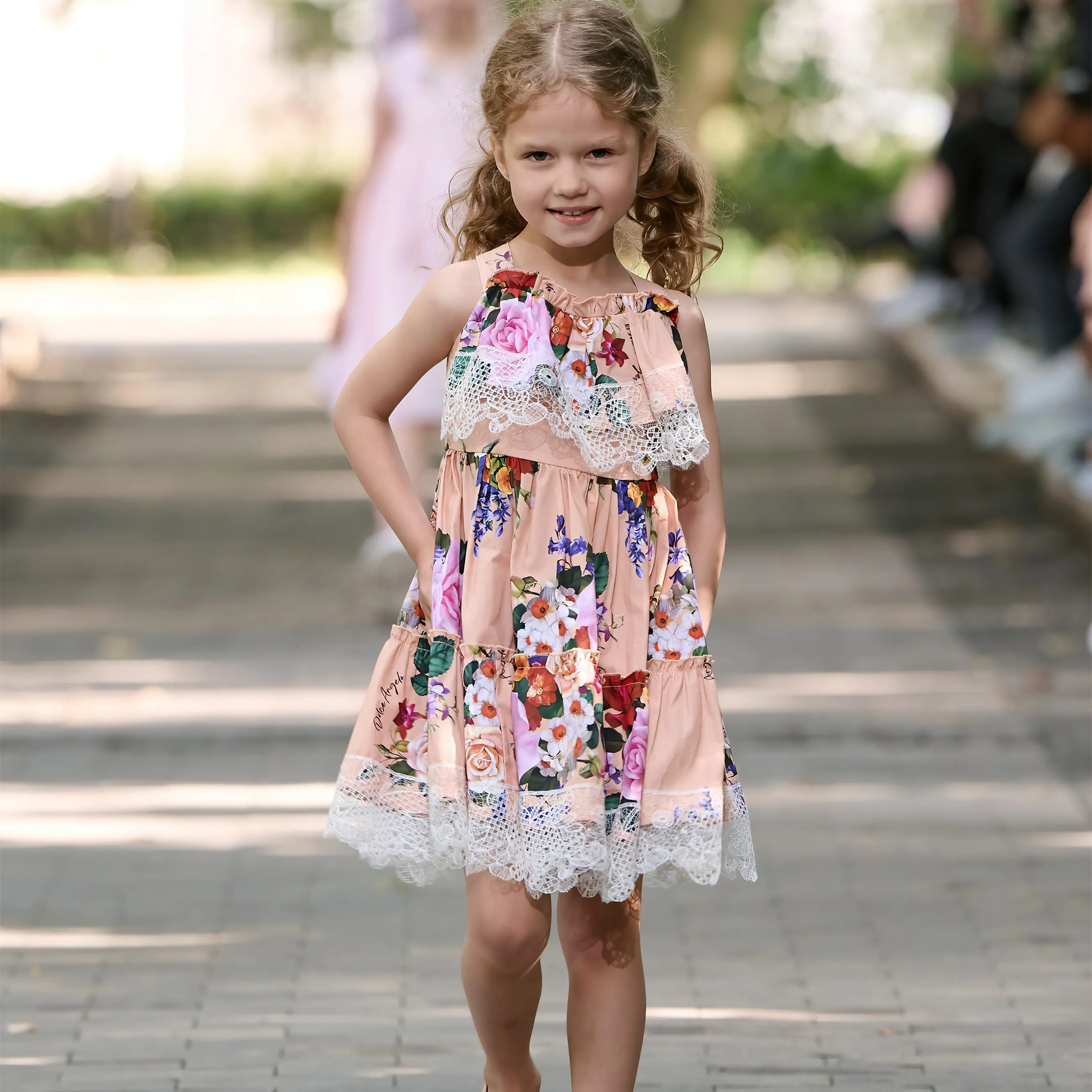 Stilnyashka 2392-7 superventas vestidos de flores para niñas, vestidos infantiles de verano para niñas, ropa para niños al por mayor