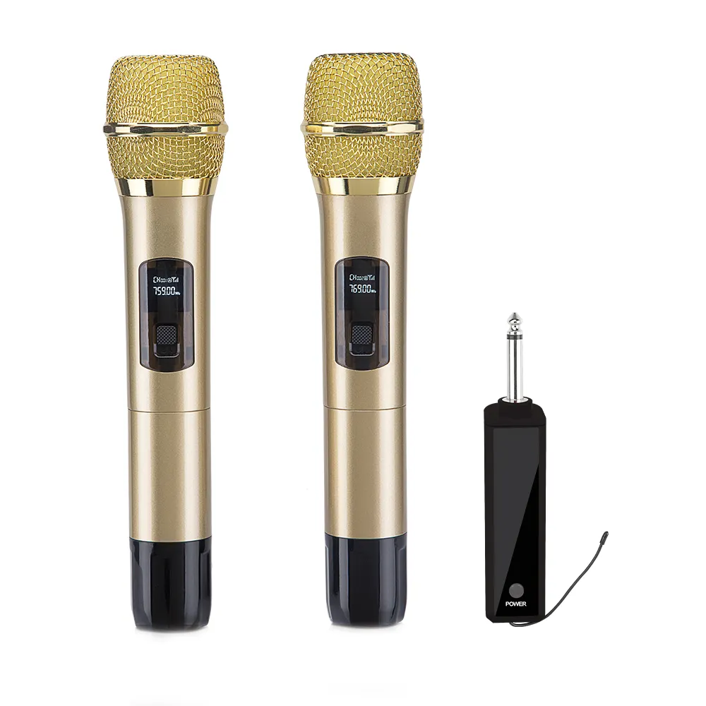 CAQ Best Selling Universal Dual UHF Wireless Microphone price 2 Mic System