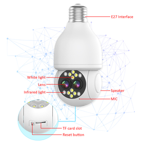 E27 1080P HD WiFiPTZセキュリティカメラサポートヒューマントラッキング5倍ズームカメラ屋内デュアルレンズWifi電球カメラ - Product Image 2