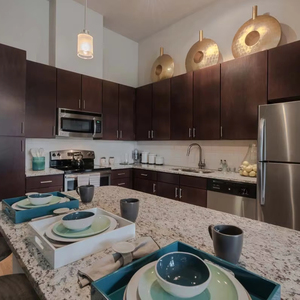 Tủ bếp thiết kế gỗ tro sang trọng với bản lề mềm & quầy thạch anh-Căn hộ công viên Azul baldwin - Product Image 1