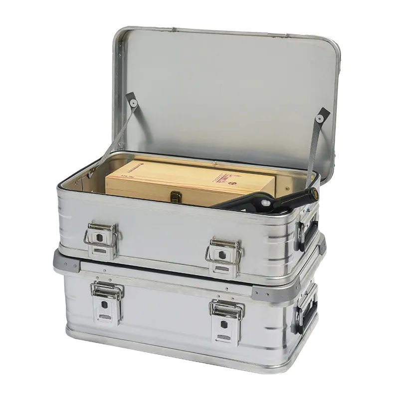 Wholesale Hard Aluminum Storage Camping Case Metal Transport Box for Wine