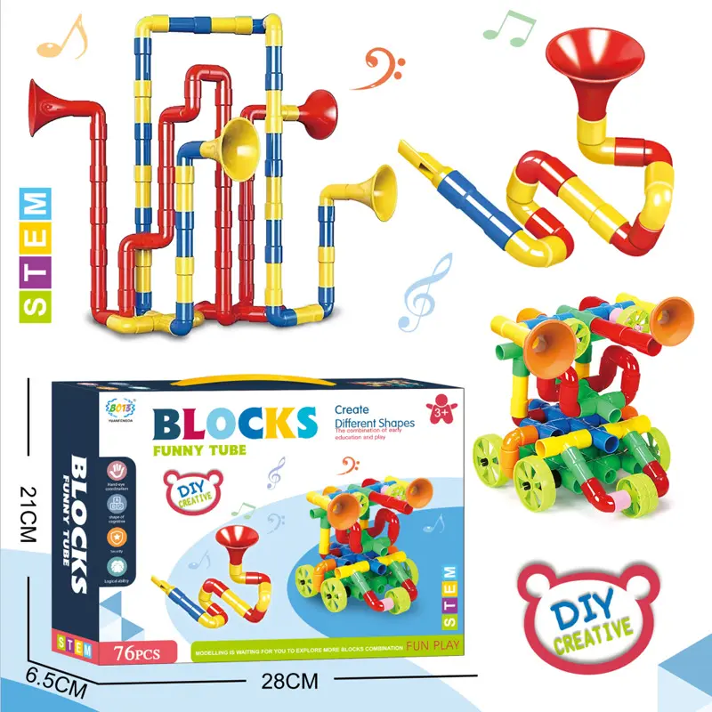 Tubulares blocos de construção montagem inserindo empilhamento brinquedos para crianças brinquedo intelectual educação precoce definido para crianças