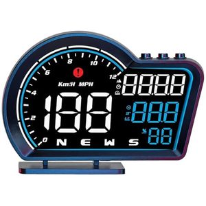 Phổ HD HUD Đồng hồ tốc độ GPS LED LCD OBD MPH la bàn hướng mệt mỏi lái xe nhắc nhở khoảng cách độ cao quá tốc báo động - Product Image 5