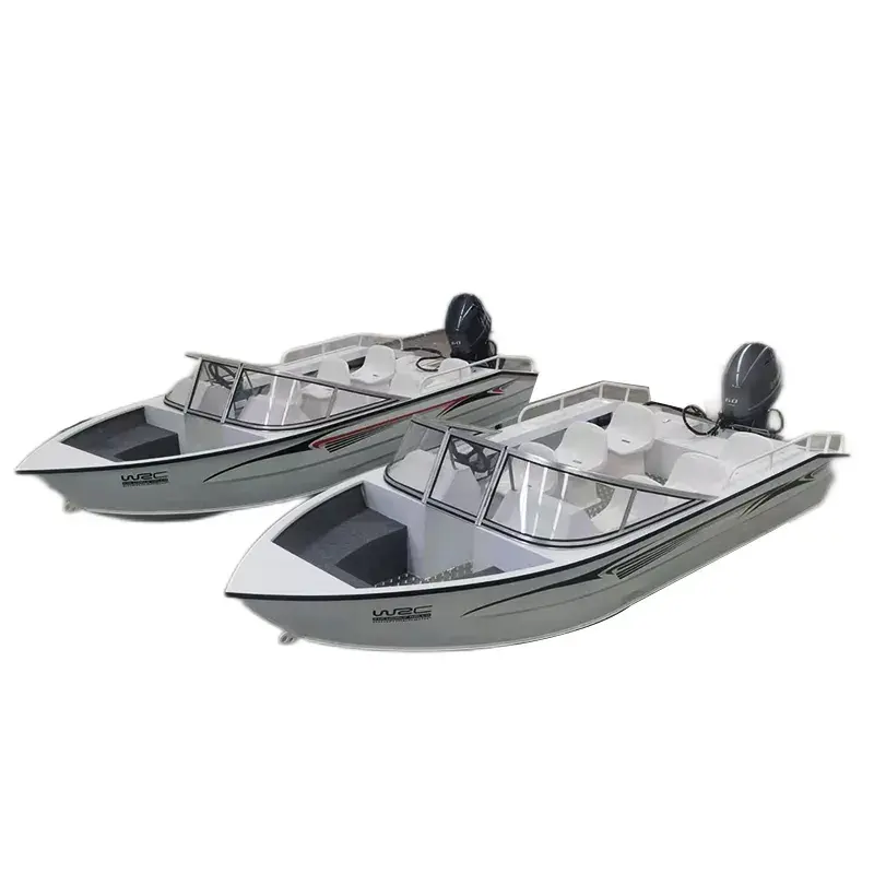 Barco DE PESCA DE ALUMINIO barato con motor y remolque, barco de pesca de carpa