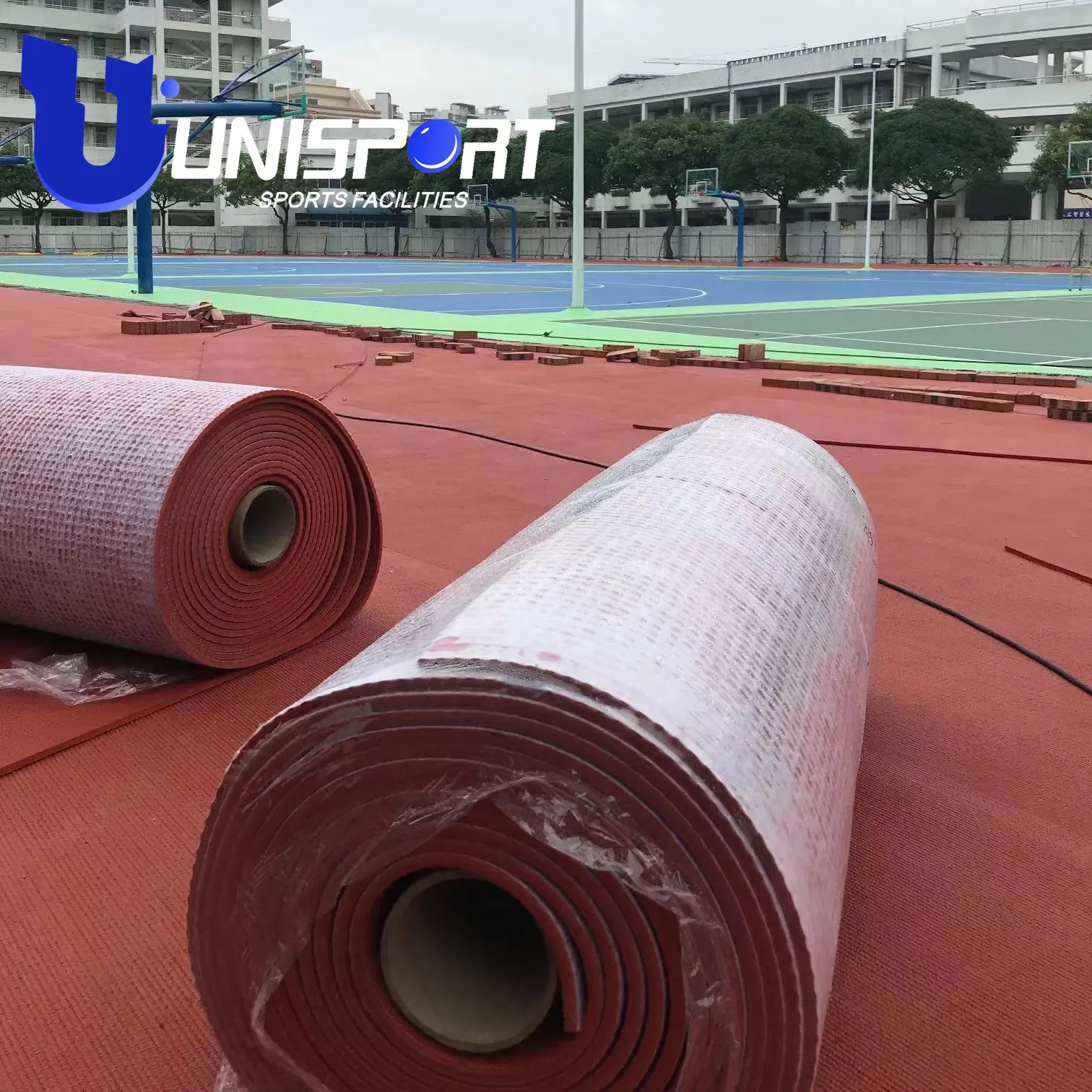 Unisport 9mm-13mm pista prefabbricata pista da corsa atletica in gomma approvata Iaaf per stadio