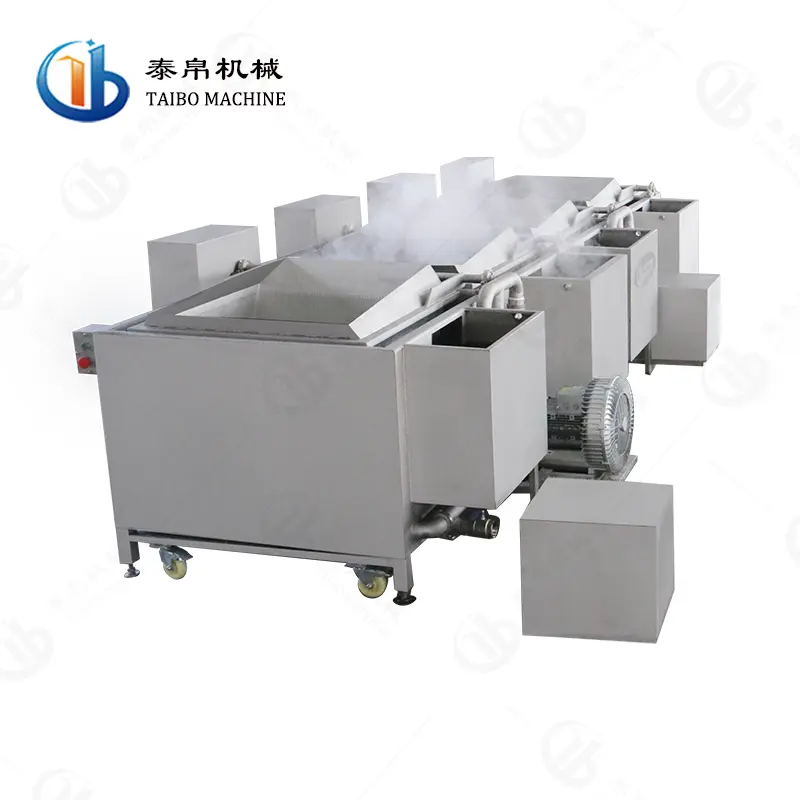 Macchina di raffreddamento automatica per sbollentare il lavaggio di frutta e verdura con quattro secchi per la macchina per la lavorazione
