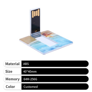Küçük plastik USB 3.0 Flash sürücü özel desen kartvizit şekli kare Logo ile ABS beyaz Flash sürücü - Product Image 4