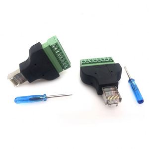Adaptador de tornillo de conector de terminal Av de bloque de 8 pines de red RJ45 macho de uso fácil - Product Image 4