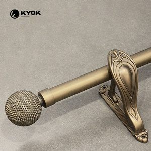 Kyok Thanh Treo Rèm Đơn Giản Cổ Điển Thanh Treo Đôi Thanh Treo Rèm Bằng Vàng Hồng Bằng Sắt - Product Image 5