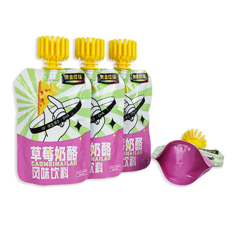 Succo di canna da zucchero personalizzato bubble tea drink jelly liquid food foglio di alluminio beccuccio sacchetti sacchetto di imballaggio in plastica stand up bags