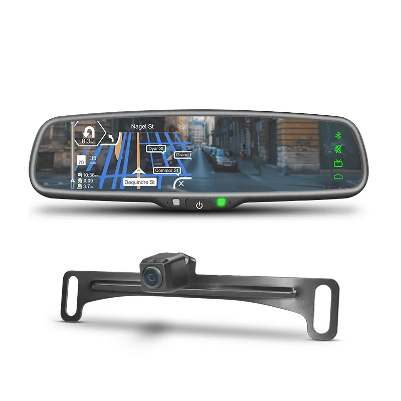 Factory price 4.3 Inch GPS Navigation Bluetooth Touch Screen Rear View Mirror for jaguar xf