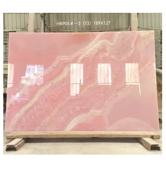 Rood Roze Binnenvloer Wandtegel Trap Vloerbedekking Grote Onyx Marmeren Stenen Platen Keukenapparatuur Voor Het Koken Gereedschapkast