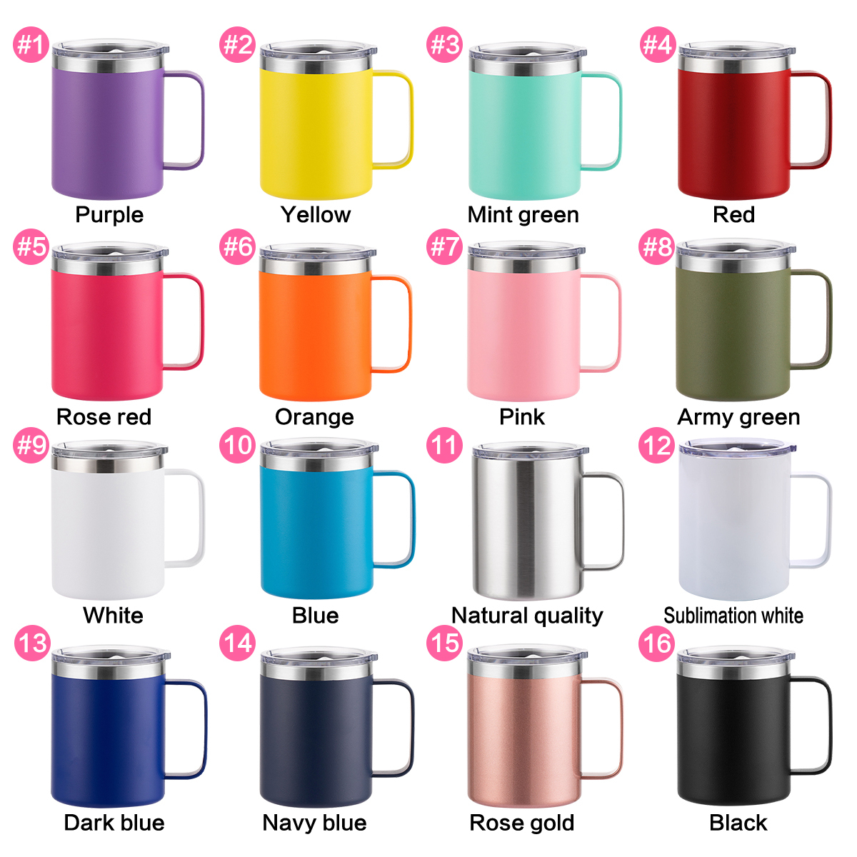 Tasses de 12 oz avec poignée