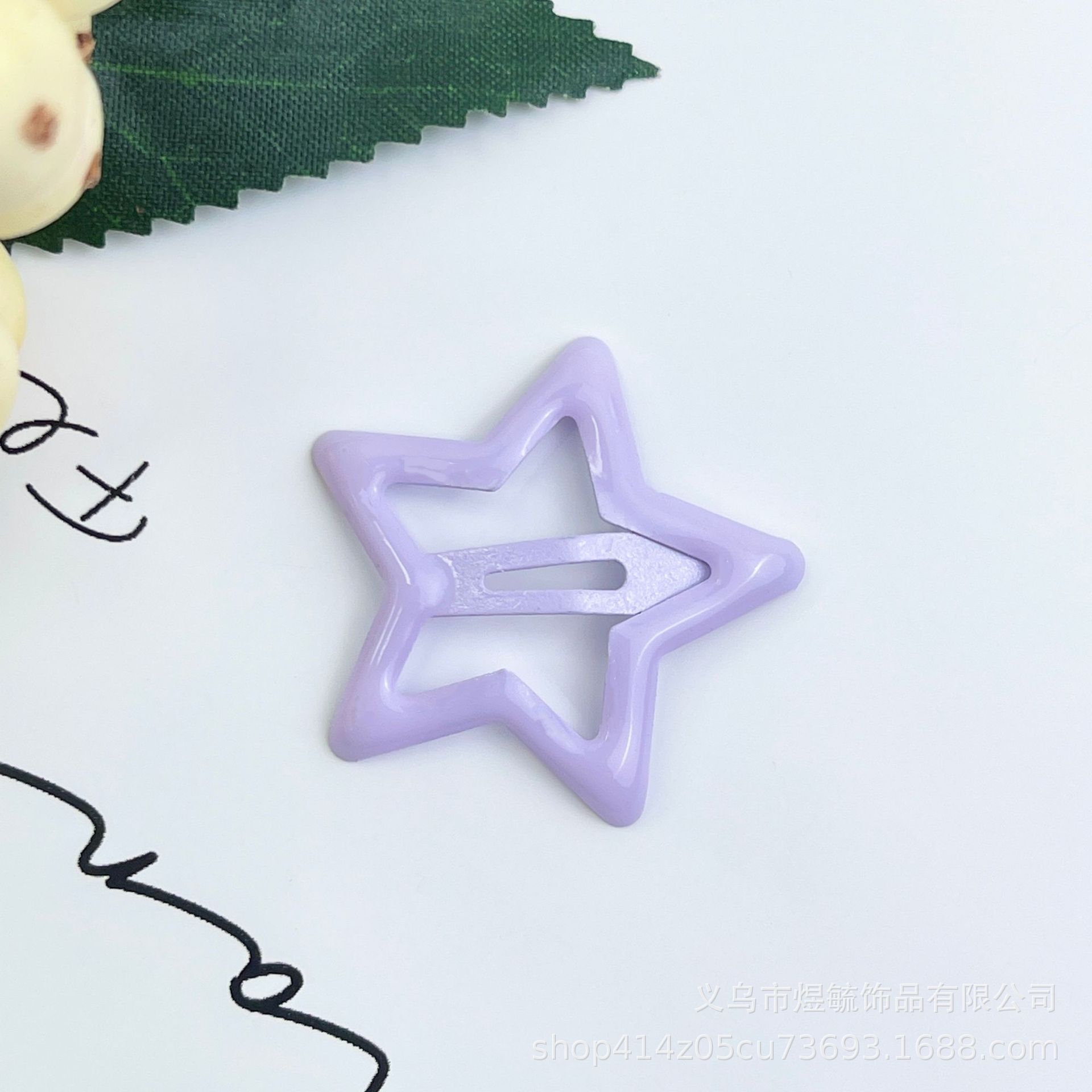 Color drop oil star clip 3.2cm cloud purple