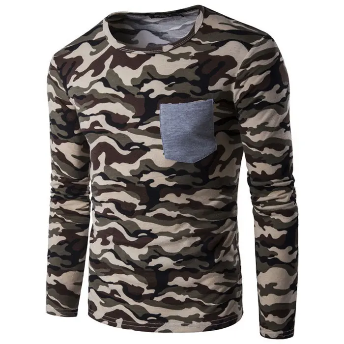 Vendita calda camouflage streetwear t shirt lungo font cotone manica corta camuffata uomo hip hop t shirt oem
