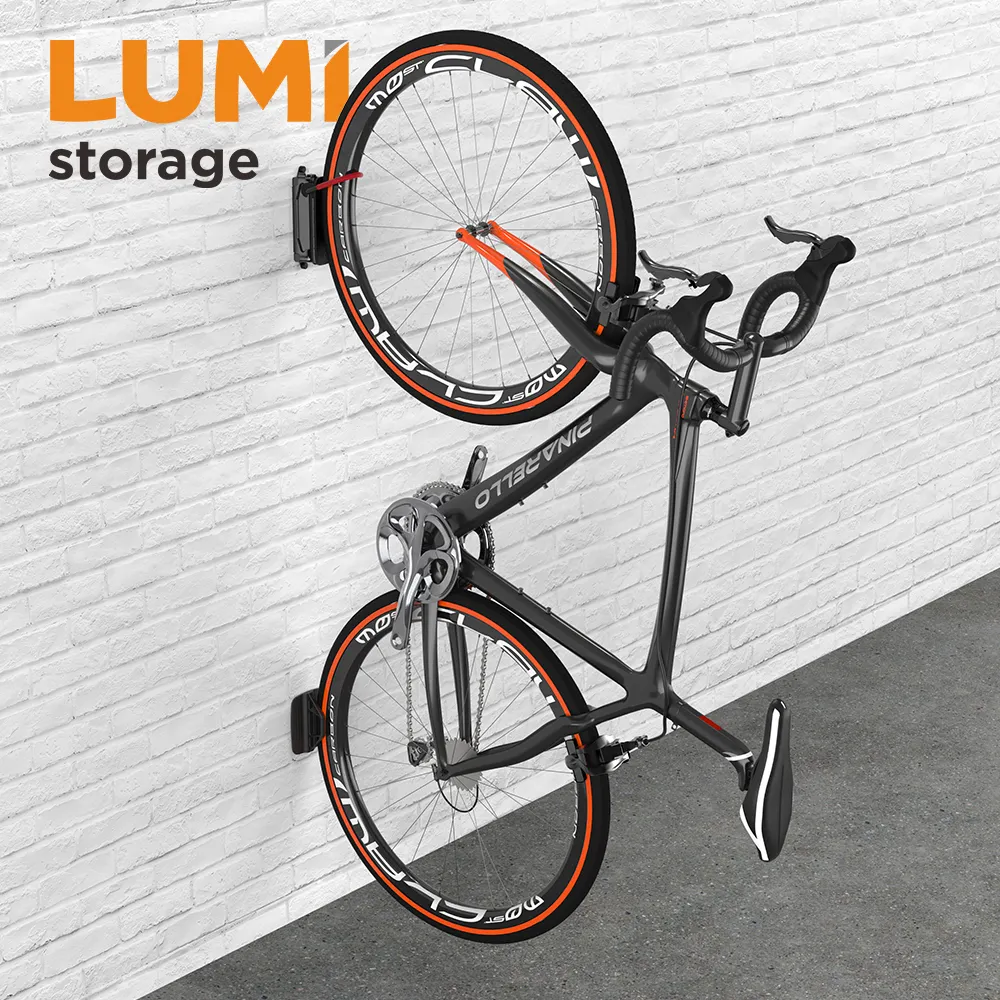 Estante de almacenamiento Vertical para bicicleta, colgador de montaje en pared de garaje, para interior y Casa, 2 paquetes de LBM-04