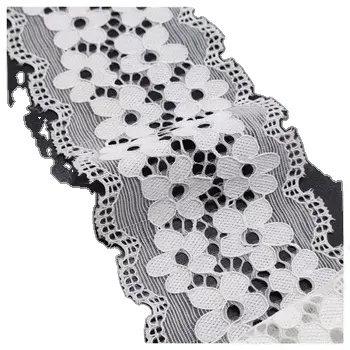 6.5cm di pizzo africano bianco floreale centrotavola 3d fiore tessuto di maglia tessuto di pizzo guipure per lingerie set