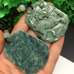 Yeni varış Kirin Jadeite yeşim kolye el Carve kolye - Product Image 2