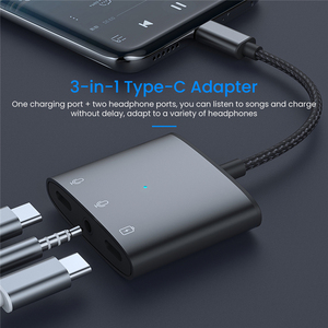3 In 1 tip-c + 3.5mm ses + tip-c 60w hızlı şarj adaptörü Android telefon iyi satış - Product Image 2