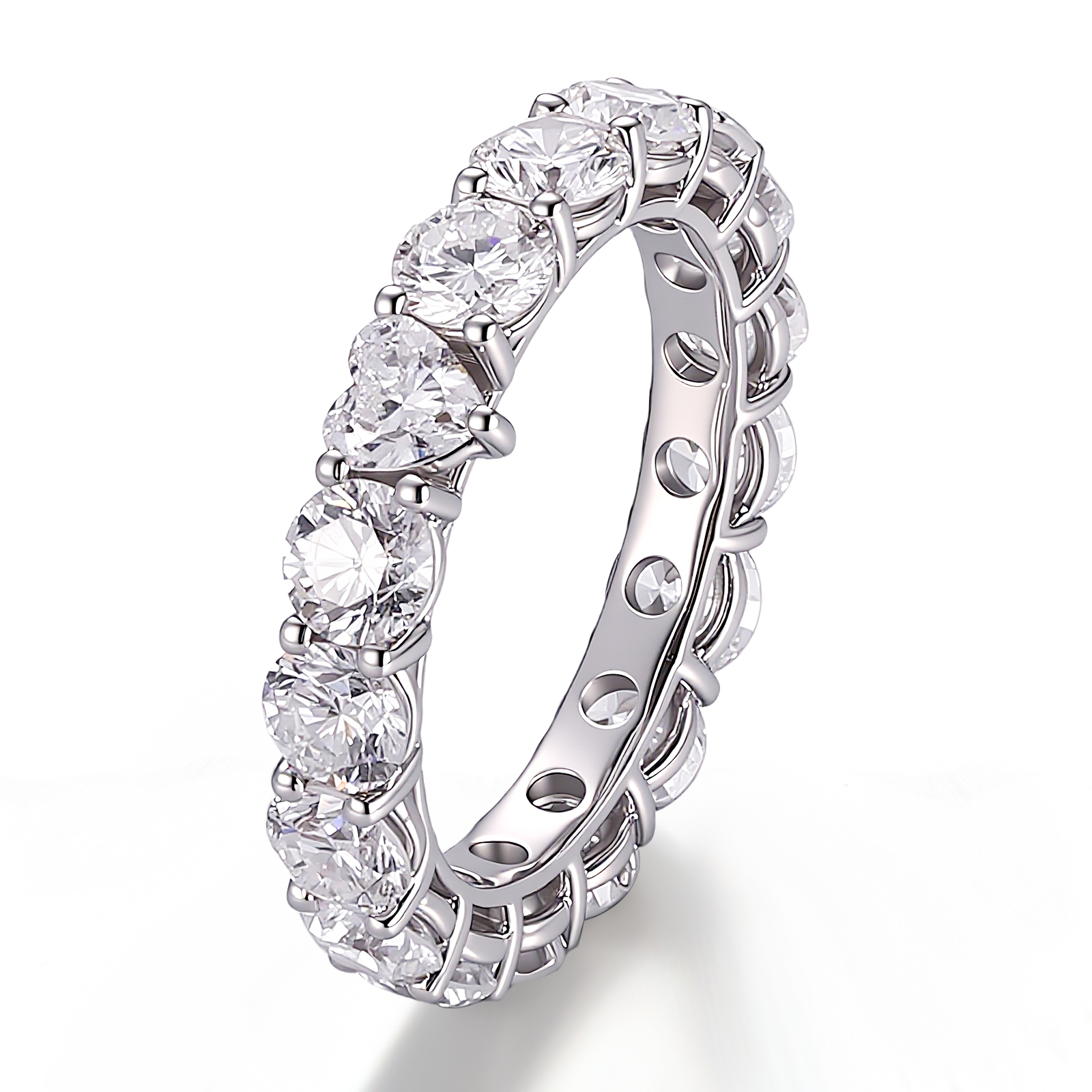 Anillo de oro macizo de 14k con diamante de laboratorio