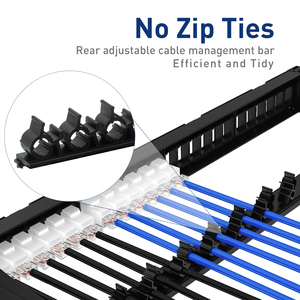 24-Port Unshielded <strong>Patch</strong> <strong>Panel</strong> with Cat6 Couple rwith Adjustable Rear Cable Management Bar 19-Inch/1U <strong>Network</strong> <strong>Patch</strong> <strong>Panel</strong> - Product Image 3